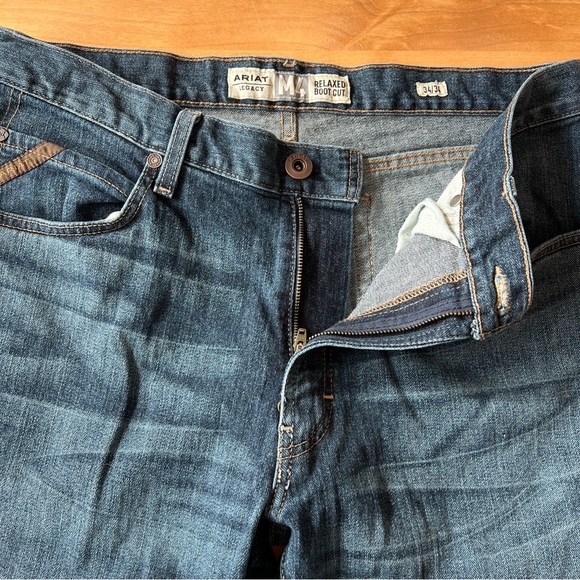 ARIAT LEGACY M4 RELAXED BOOTCUT JEAN MED WASH DENIM RODEO WESTERN BARN MEN 34X34 - Picture 4 of 12